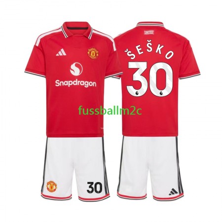 Fußballtrikots Manchester United Benjamin Sesko 30 Kinder Heim Trikotsatz 2026-2027 Fußballtrikots Manchester United Benjamin Sesko 30 Kinder Heim Trikotsatz 2026-2027